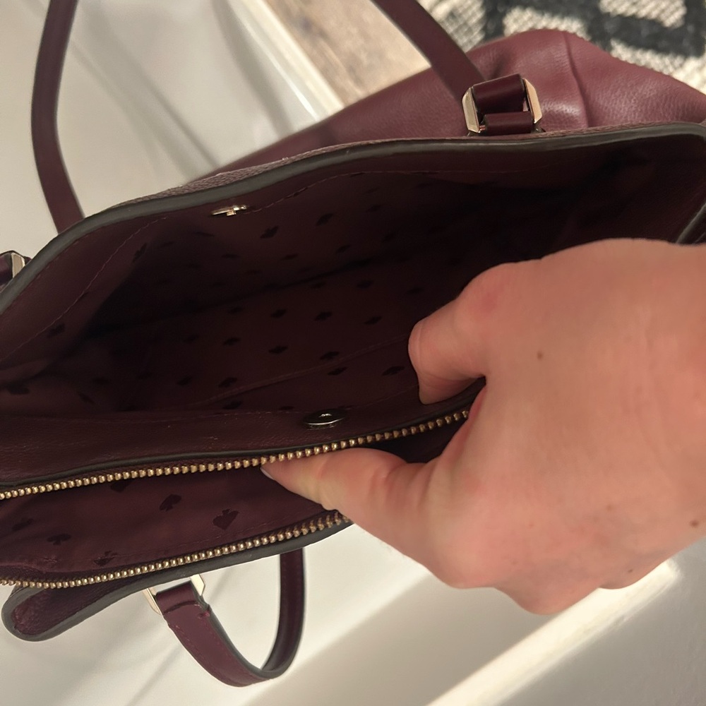 Kate Spade Burgundy Leather Tote Bag - Picture 4 of 6
